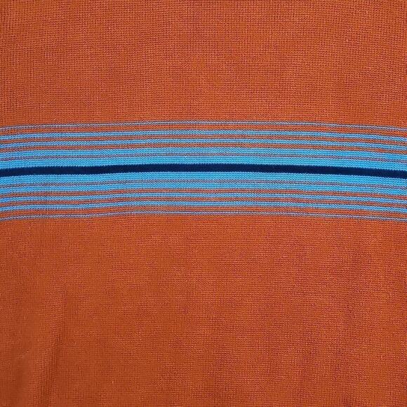 Nassau Bay Sweater Men's XXL Orange with Blue Stripes Long Sleeve Quiet Luxury - Picture 5 of 14